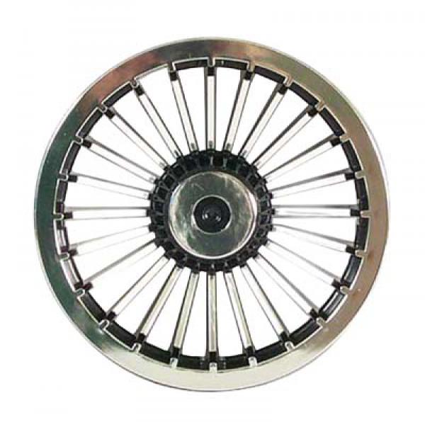 Radabdeckung Turbinenform  - Schwarz / Chrom - 8 inch