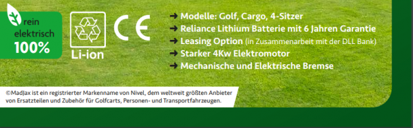 MADJAX X2 - Elektro Golf Cart NEUFAHRZEUG mit Lithium Batterie