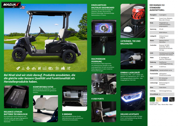 MADJAX X2 - Elektro Golf Cart NEUFAHRZEUG mit Lithium Batterie
